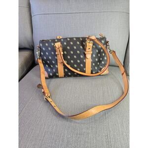 Dooney & Bourke Handbag Brown signature Monogram Leather Satchel Crossbody